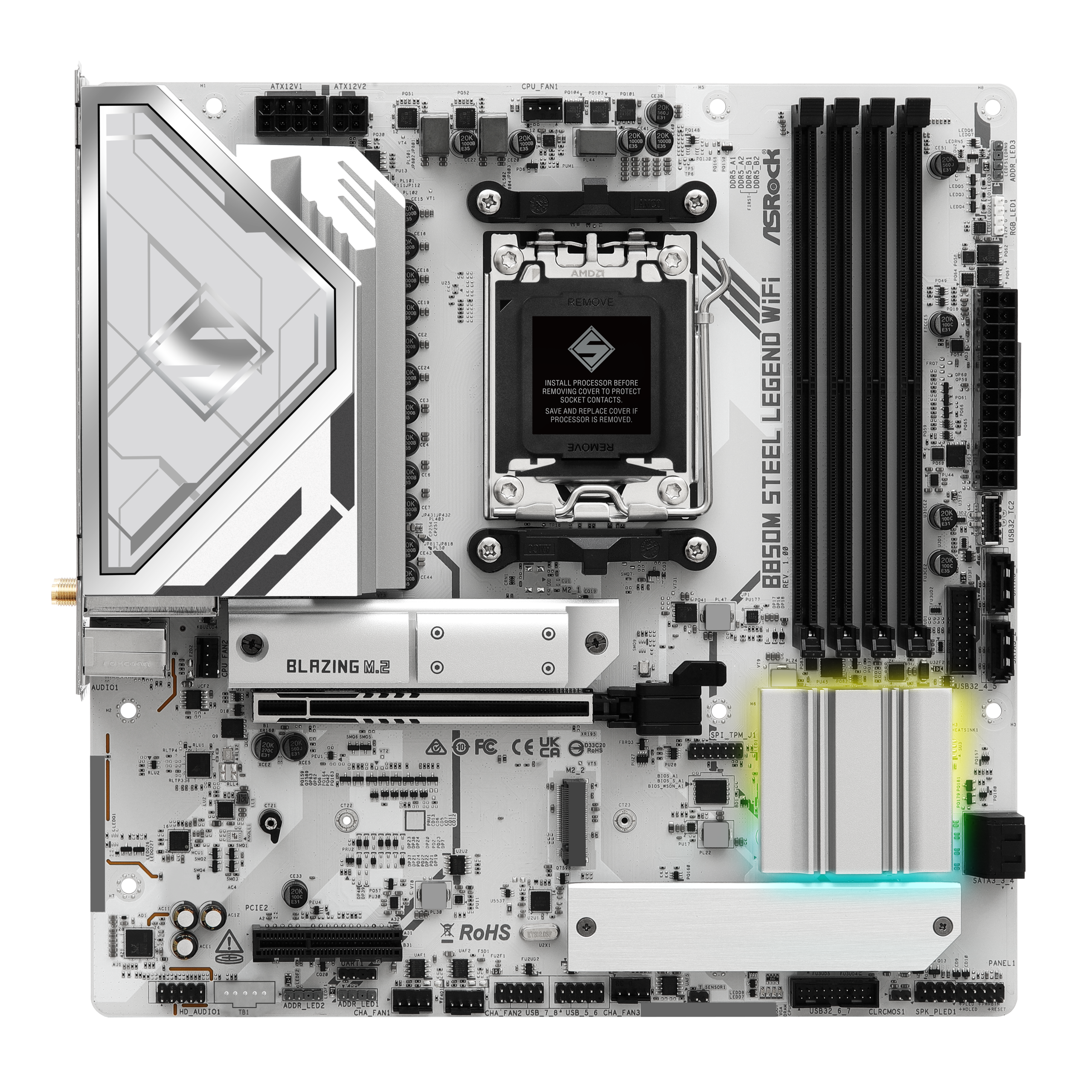 ASROCK B850M Steel Legend Wifi motherboard, socket AM5, AMD B850, Micro-ATX, DDR5