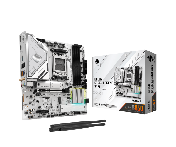 ASROCK B850M Steel Legend Wifi motherboard, socket AM5, AMD B850, Micro-ATX, DDR5