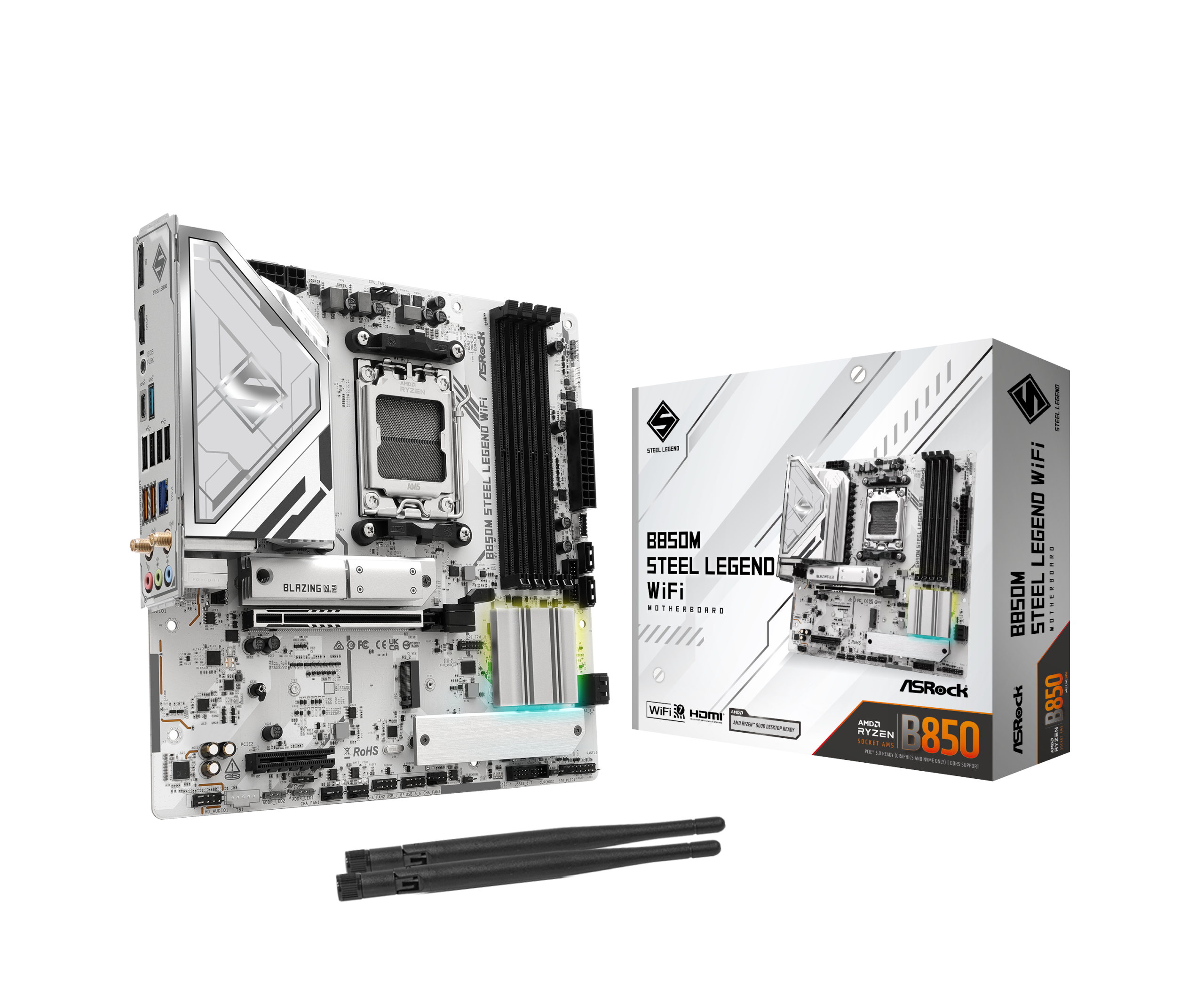 ASROCK B850M Steel Legend Wifi motherboard, socket AM5, AMD B850, Micro-ATX, DDR5
