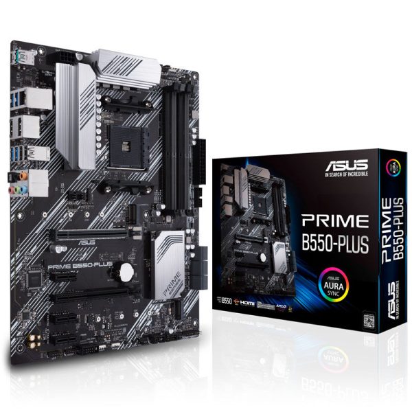 ASUS Prime B550-Plus motherboard, socket AM4, AMD B550, ATX, DDR4