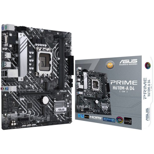 ASUS Prime H610M-A D4-CSM, Intel H610 motherboard – Socket 1700, DDR4