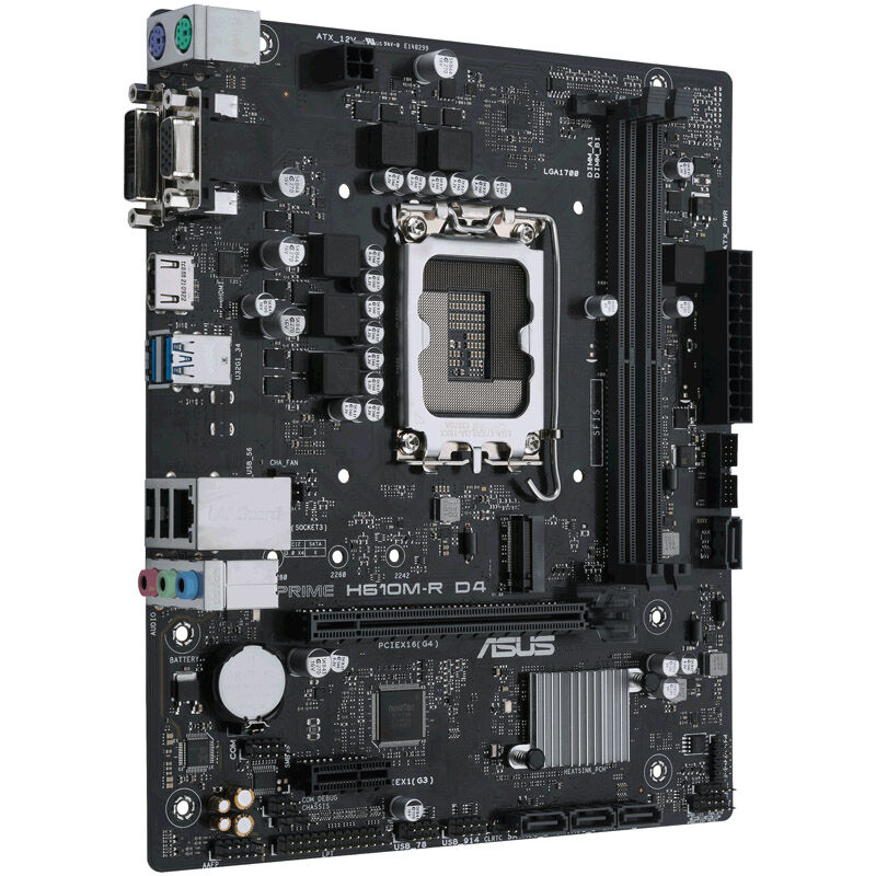 ASUS Prime H610M-R D4-SI, Intel H610 motherboard, Socket 1700, DDR4