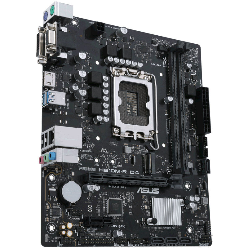 ASUS Prime H610M-R D4-SI, Intel H610 motherboard, Socket 1700, DDR4