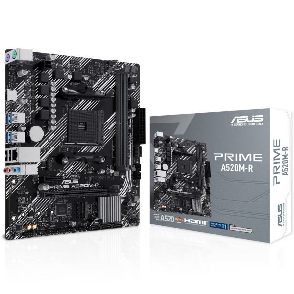 ASUS Prime A520M-R motherboard – A520 chipset, Socket AM4, DDR4