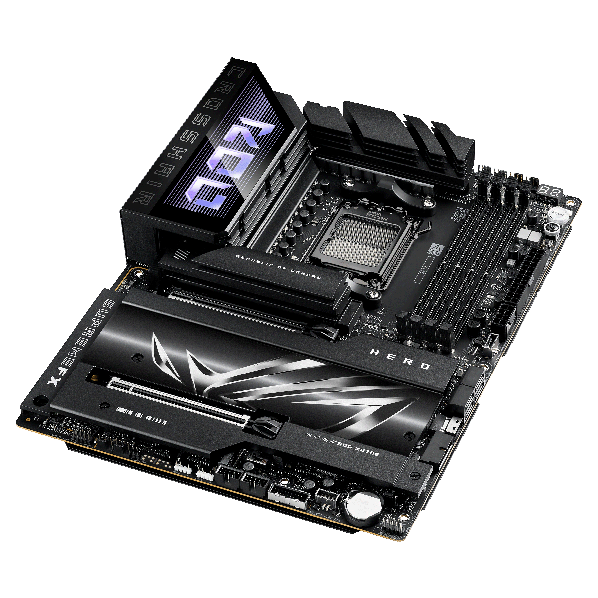 ASUS ROG Crosshair X870E Hero motherboard, AMD X870E, socket AM5, DDR5