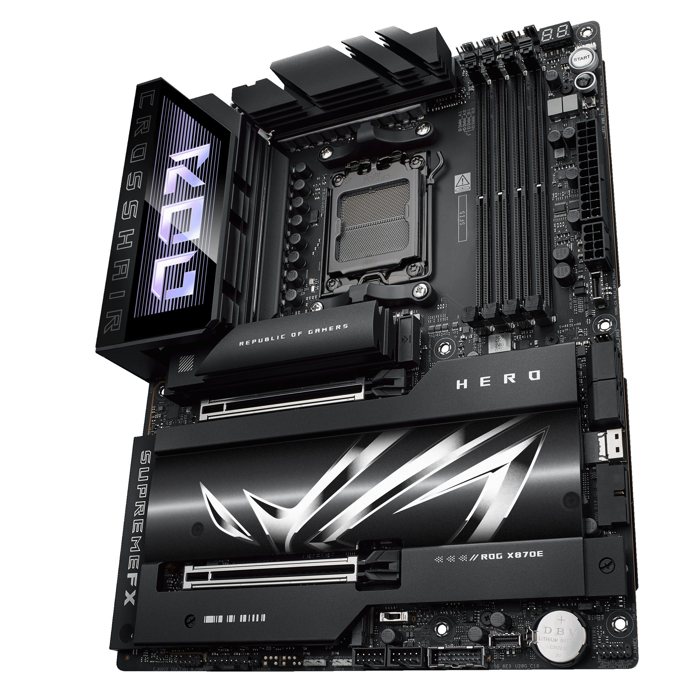 ASUS ROG Crosshair X870E Hero motherboard, AMD X870E, socket AM5, DDR5