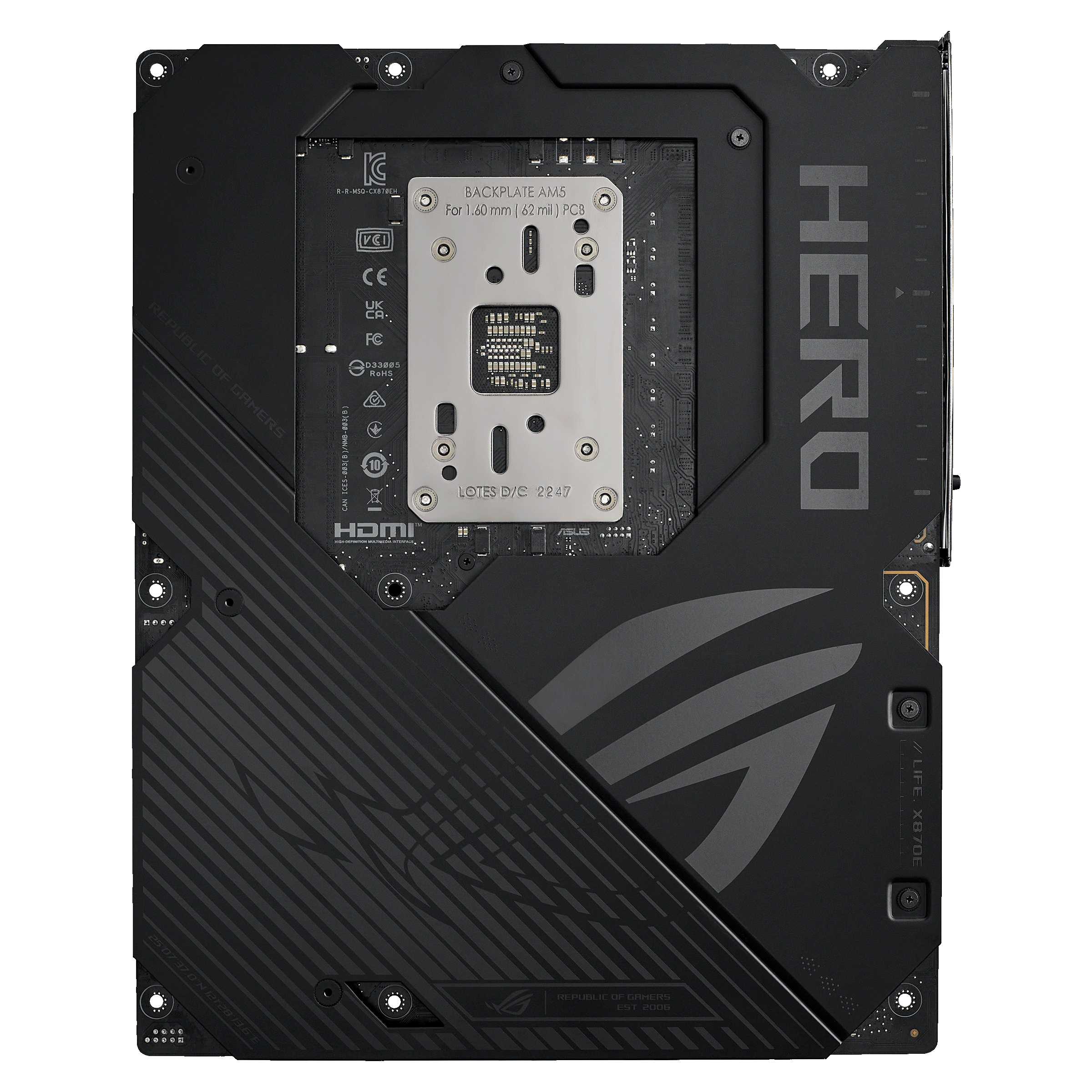 ASUS ROG Crosshair X870E Hero motherboard, AMD X870E, socket AM5, DDR5