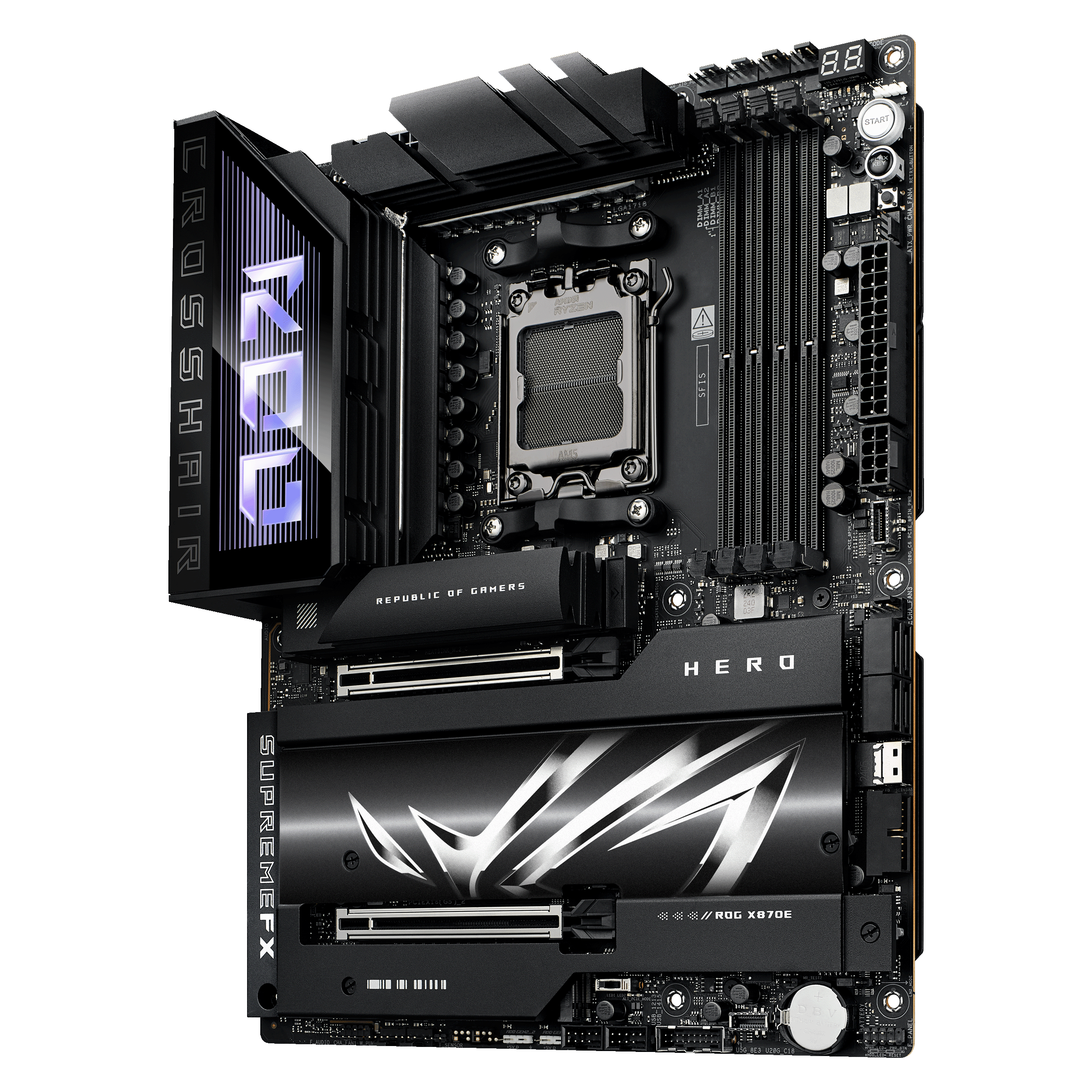 ASUS ROG Crosshair X870E Hero motherboard, AMD X870E, socket AM5, DDR5