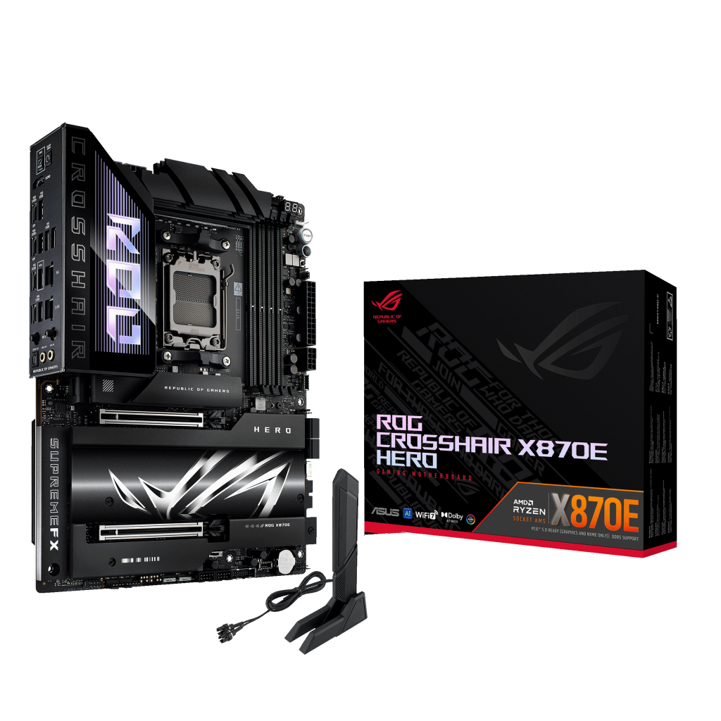 ASUS ROG Crosshair X870E Hero motherboard, AMD X870E, socket AM5, DDR5