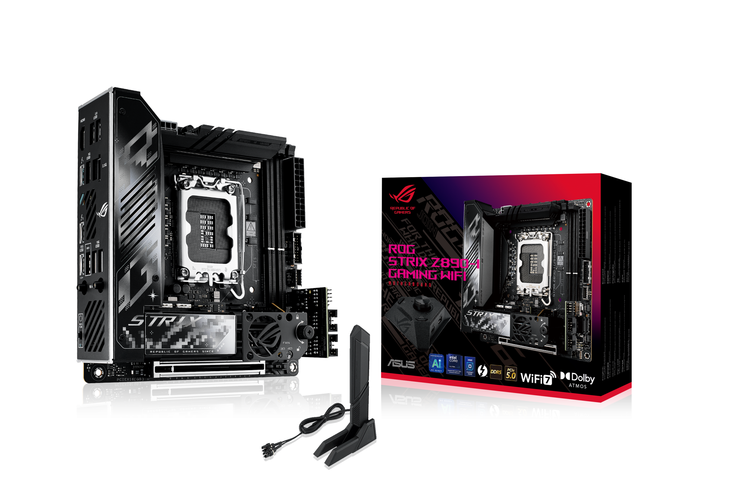 ASUS ROG Strix Z890-I Gaming WiFi motherboard, socket LGA 1851, Intel Z890, Mini-ITX, DDR5