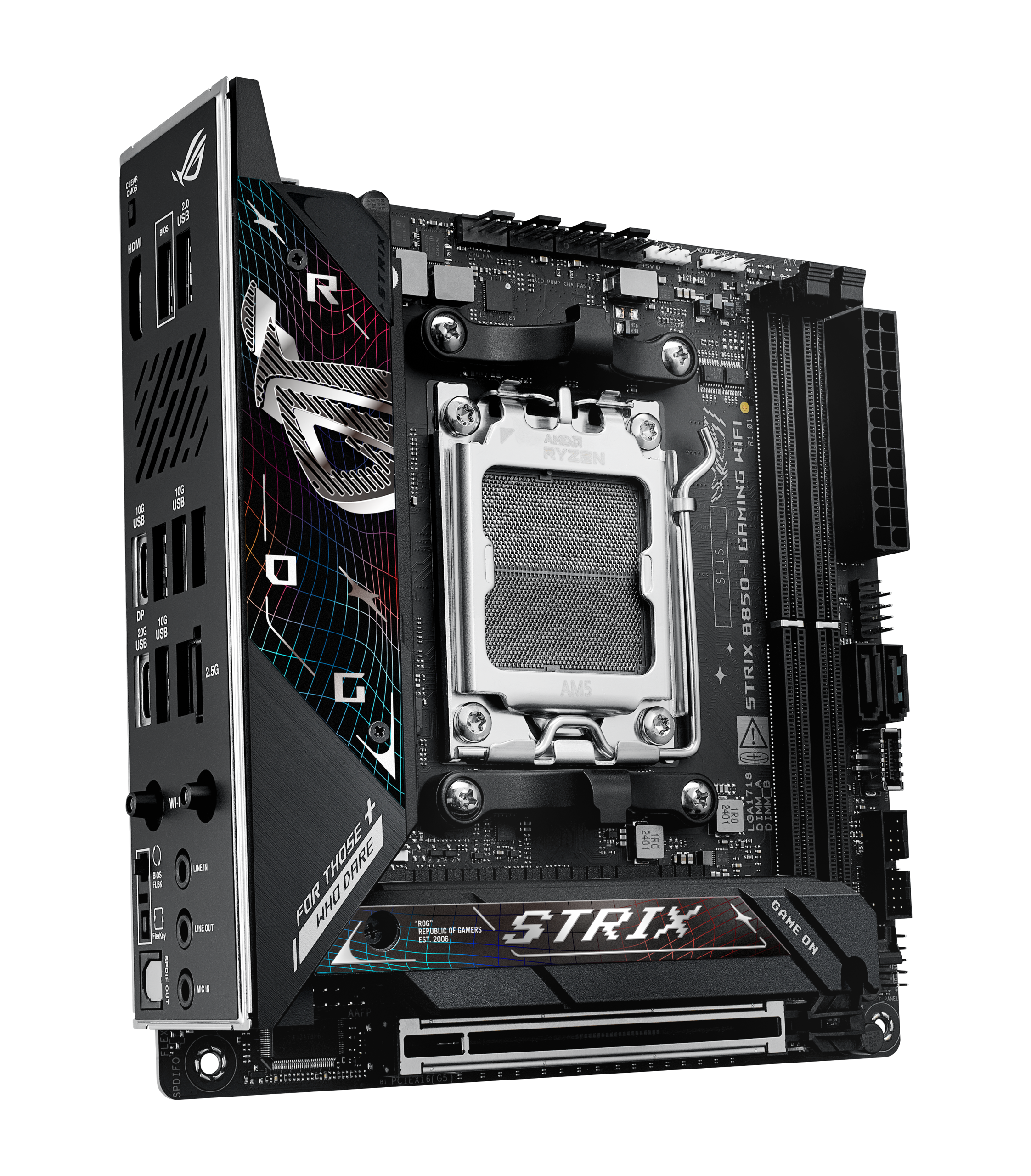 ASUS ROG STRIX B850-I Gaming WiFi motherboard, Socket AM5, AMD B850, Mini-ITX, DDR5