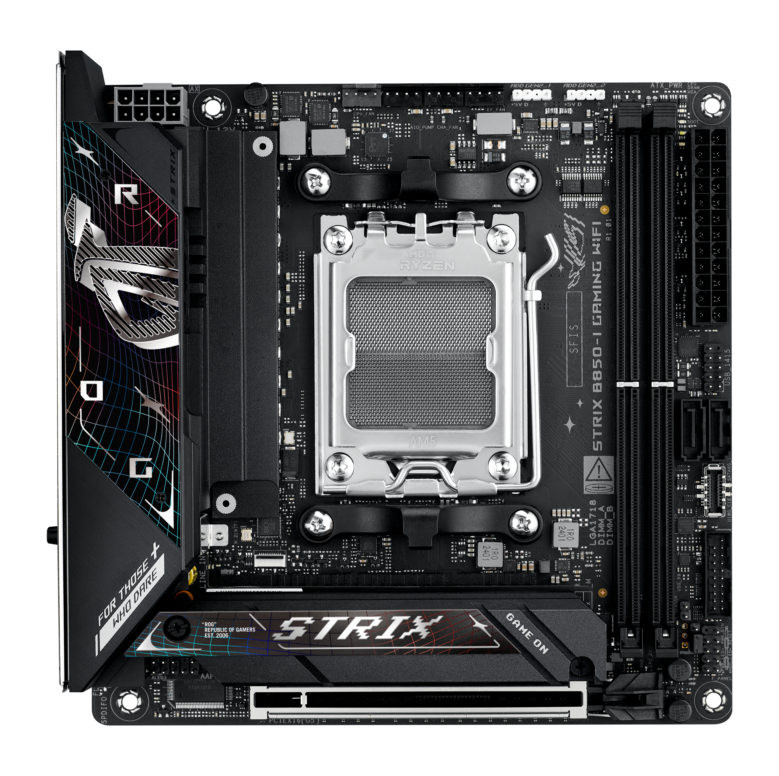ASUS ROG STRIX B850-I Gaming WiFi motherboard, Socket AM5, AMD B850, Mini-ITX, DDR5