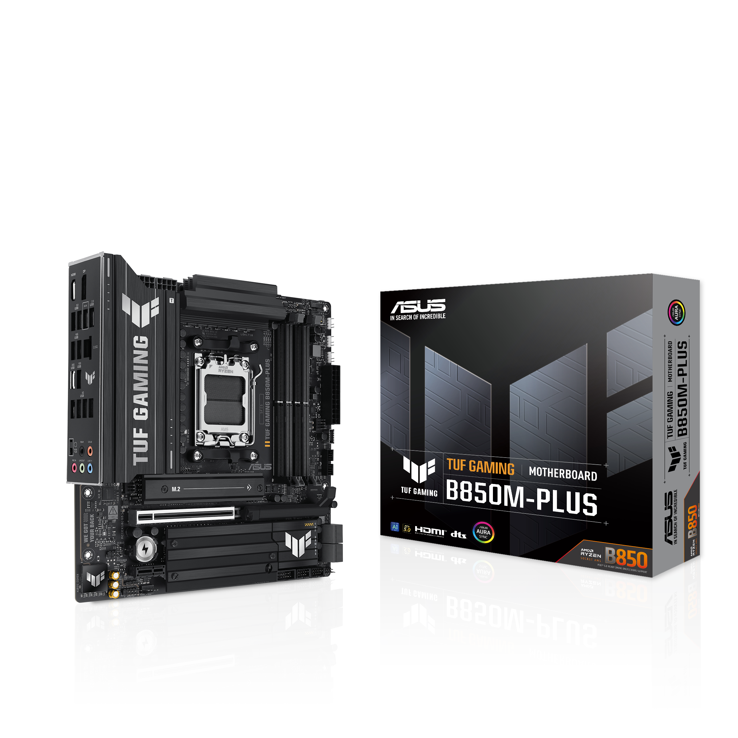ASUS TUF Gaming B850M-Plus motherboard, socket AM5, AMD B850, Micro-ATX, DDR5
