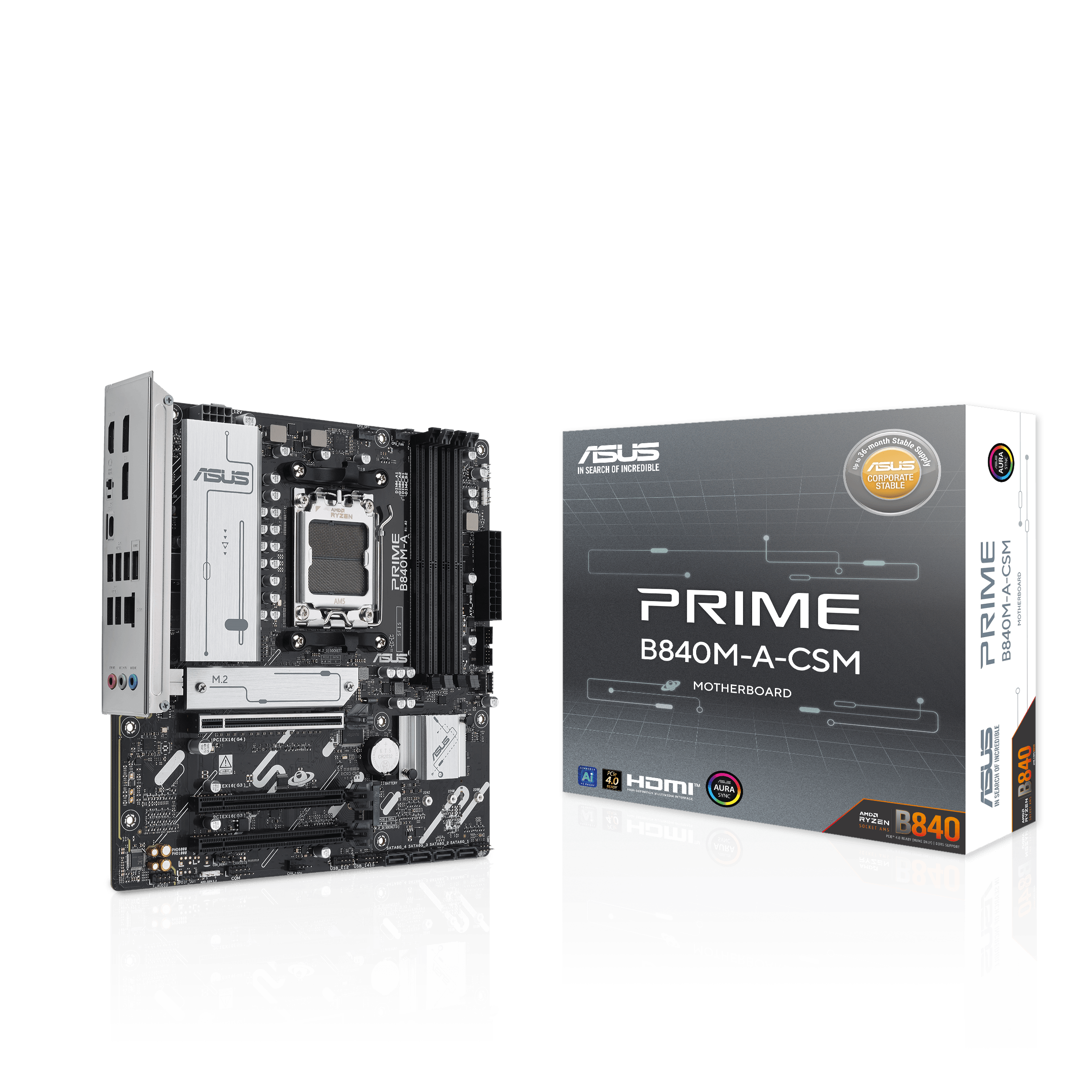 ASUS PRIME B840M-A motherboard, socket AM5, AMD B840, Micro-ATX, DDR5 : image 1