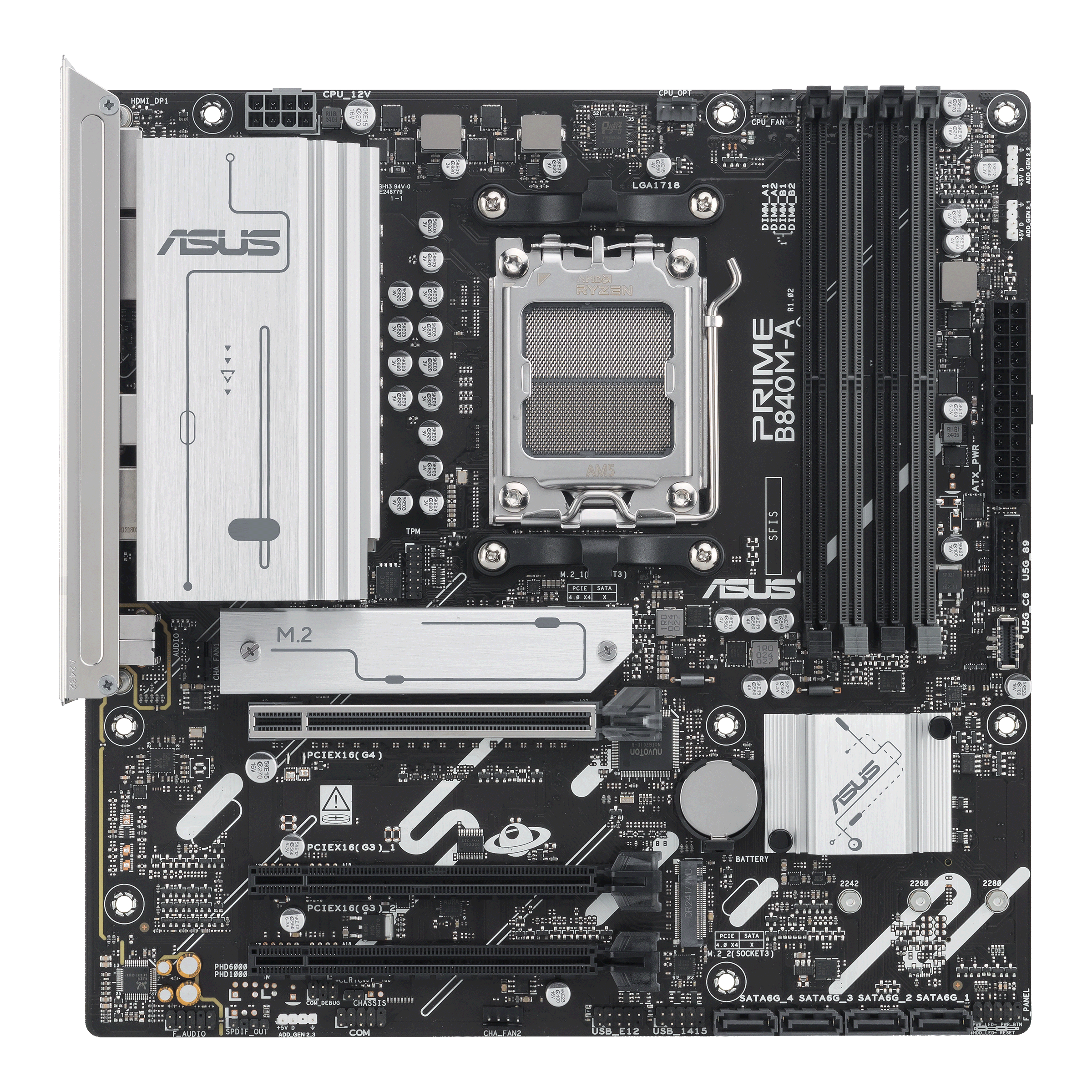 ASUS PRIME B840M-A motherboard, socket AM5, AMD B840, Micro-ATX, DDR5 : image 2