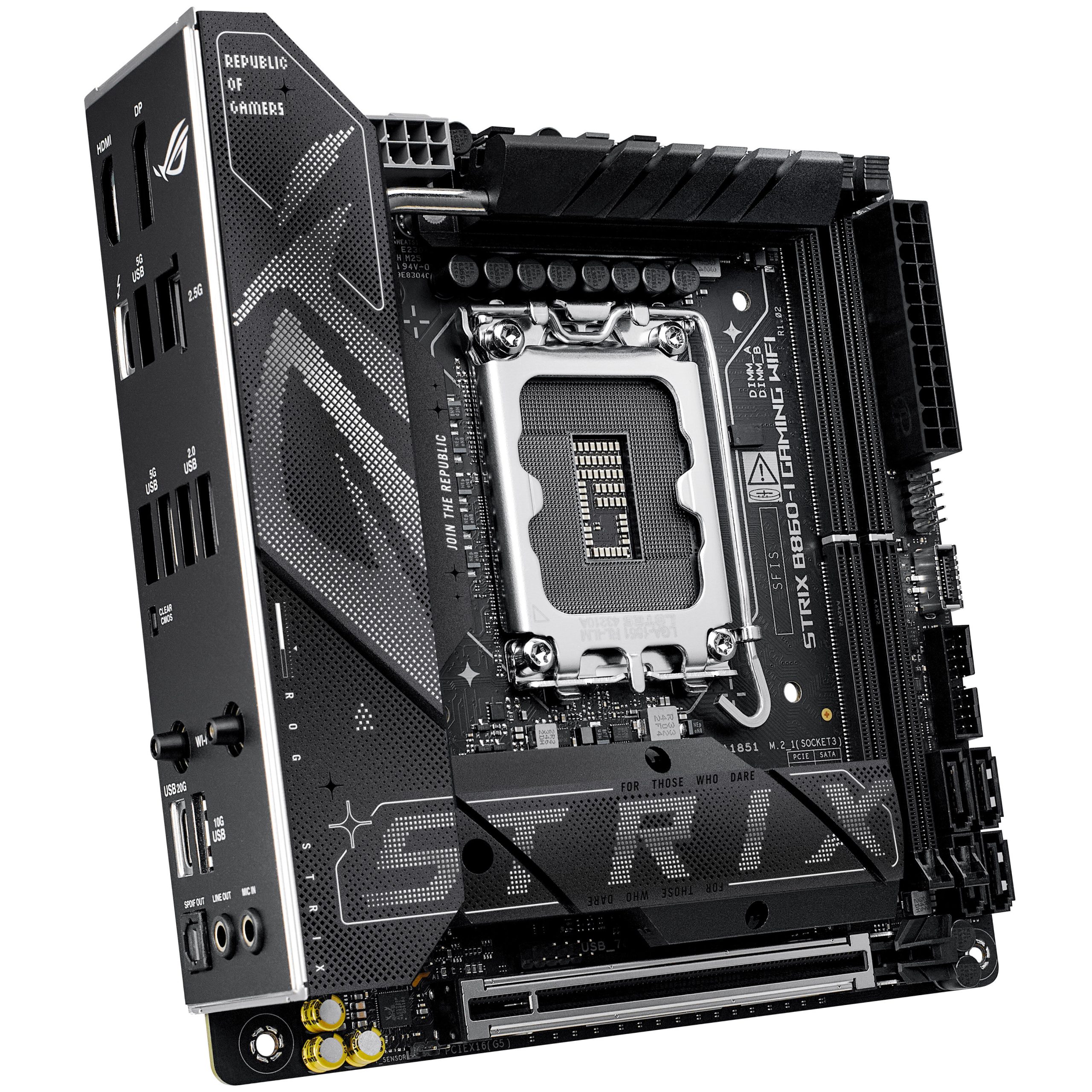 ASUS ROG Strix B860-I Gaming WiFi motherboard, socket LGA 1851, Intel B860, Mini-ITX, DDR5