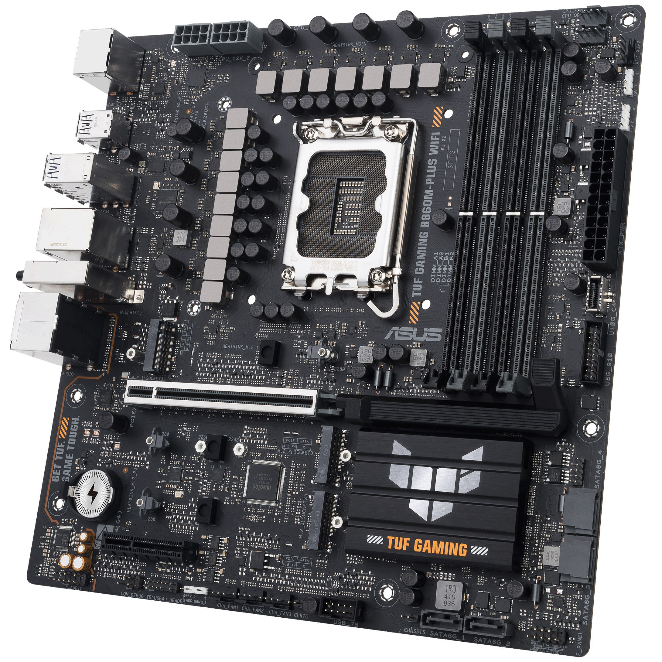 ASUS TUF Gaming B860M-Plus WiFi motherboard, LGA 1851, Intel B860, mATX, DDR5