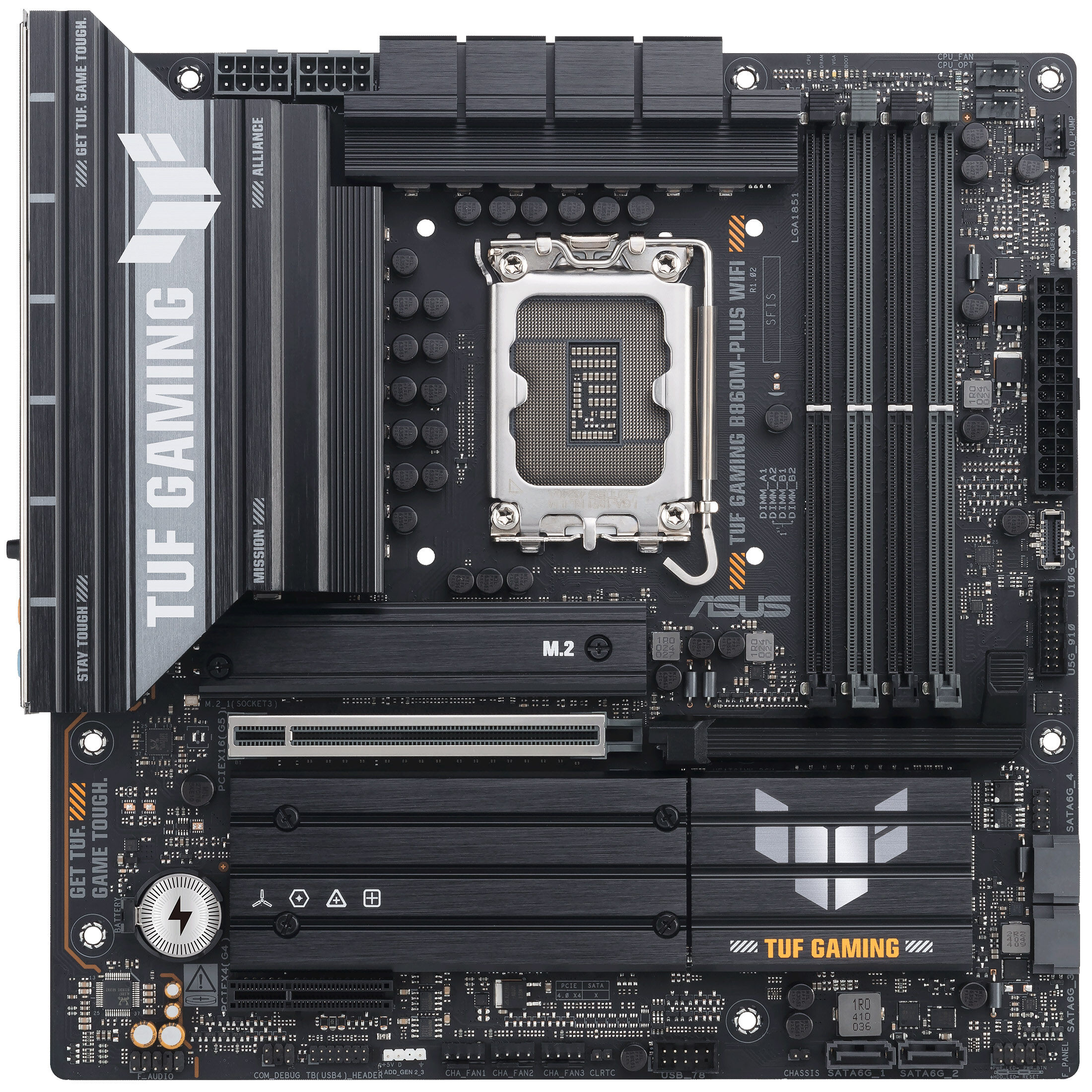 ASUS TUF Gaming B860M-Plus WiFi motherboard, LGA 1851, Intel B860, mATX, DDR5
