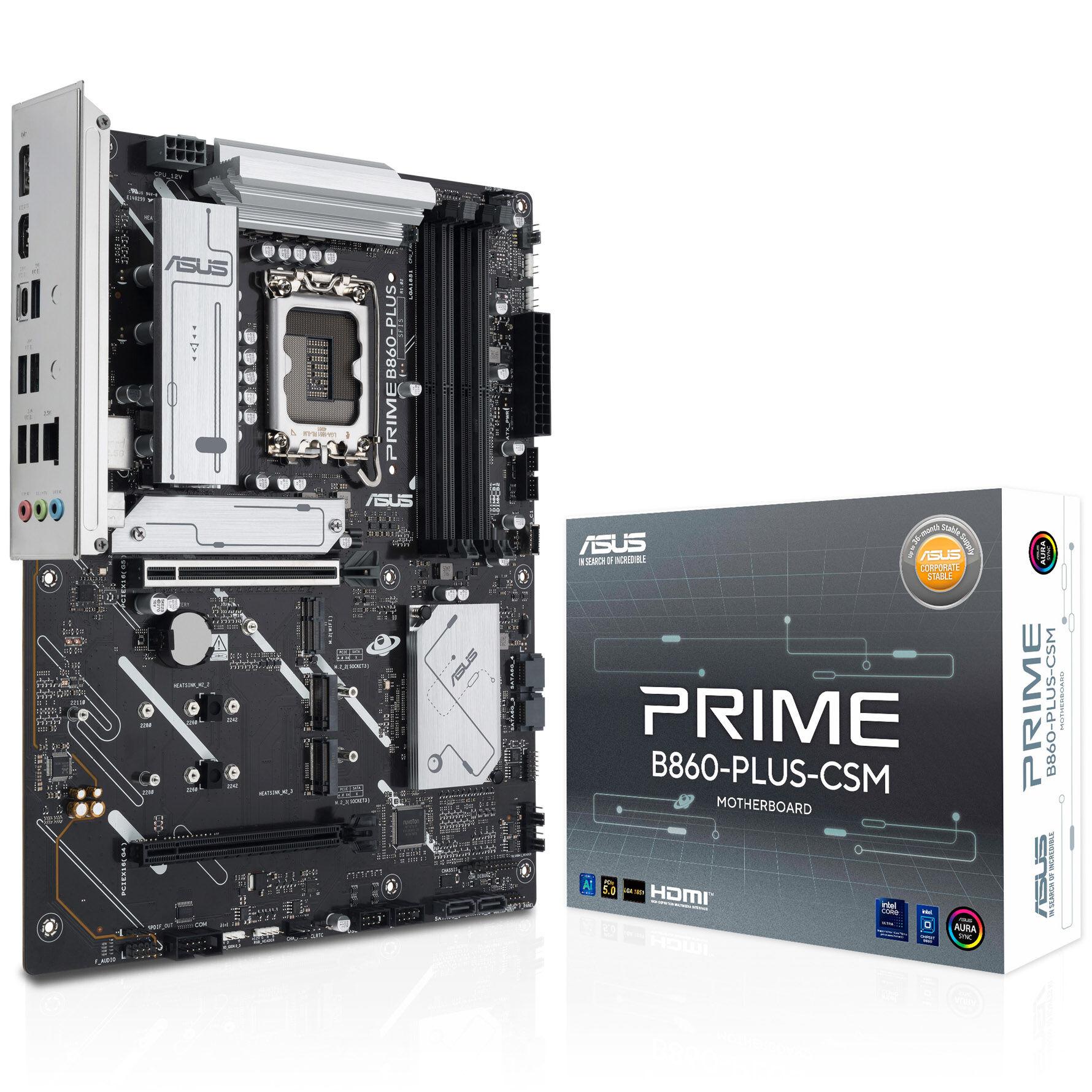 ASUS Prime B860-Plus motherboard, socket LGA 1851, Intel B860, ATX, DDR5