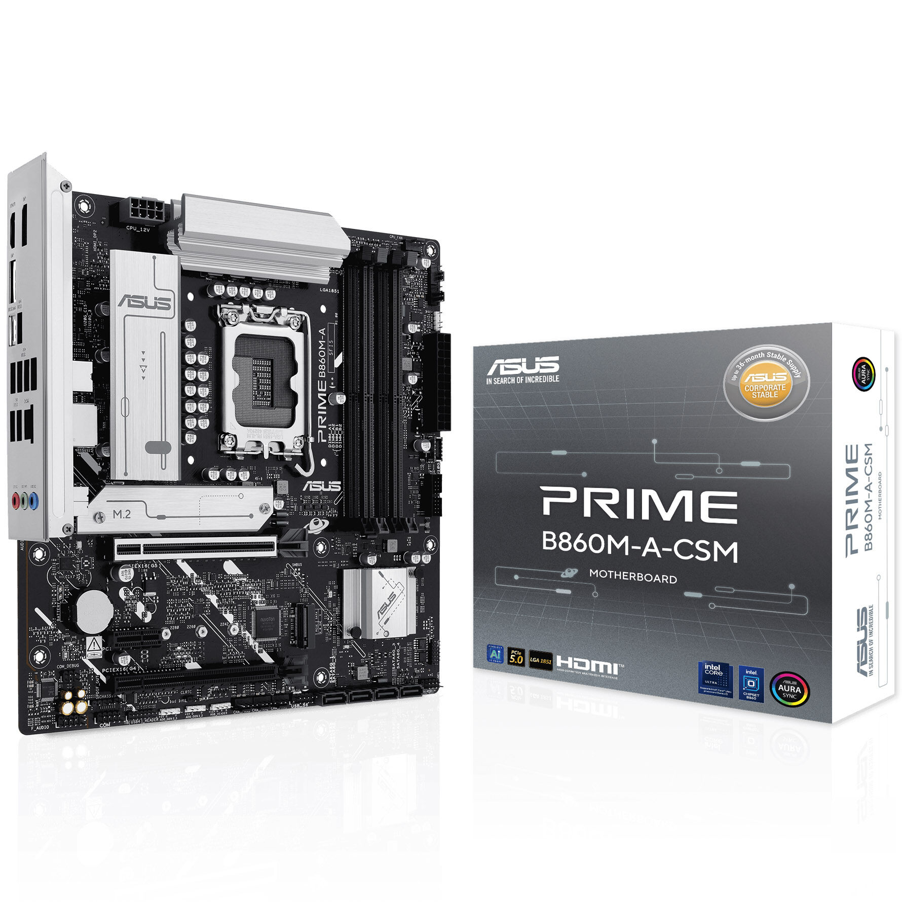ASUS Prime B860M-A motherboard, socket LGA 1851, Intel B860, Micro-ATX, DDR5