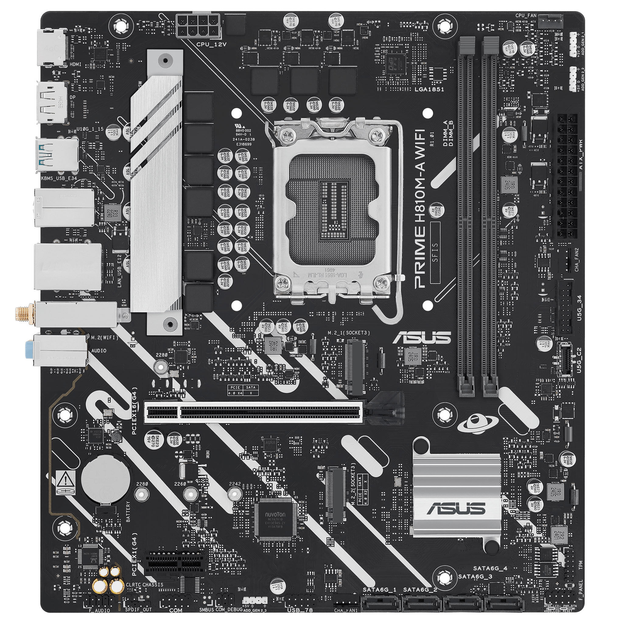 ASUS Prime B810M-A WiFi motherboard, socket LGA 1851, Intel H810, mATX, DDR5 : image 3