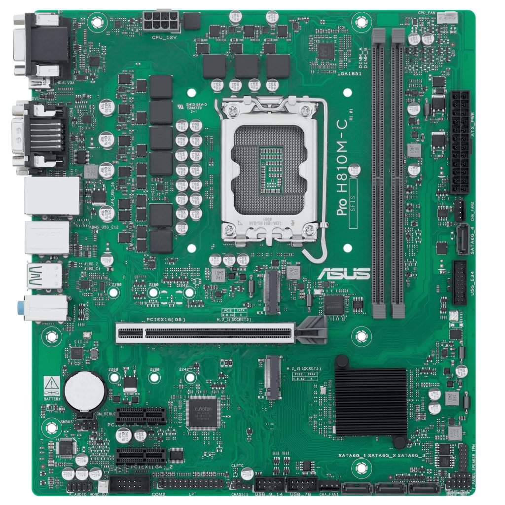 ASUS Pro B810M-C-CSM motherboard, socket LGA 1851, Intel H810, mATX, DDR5