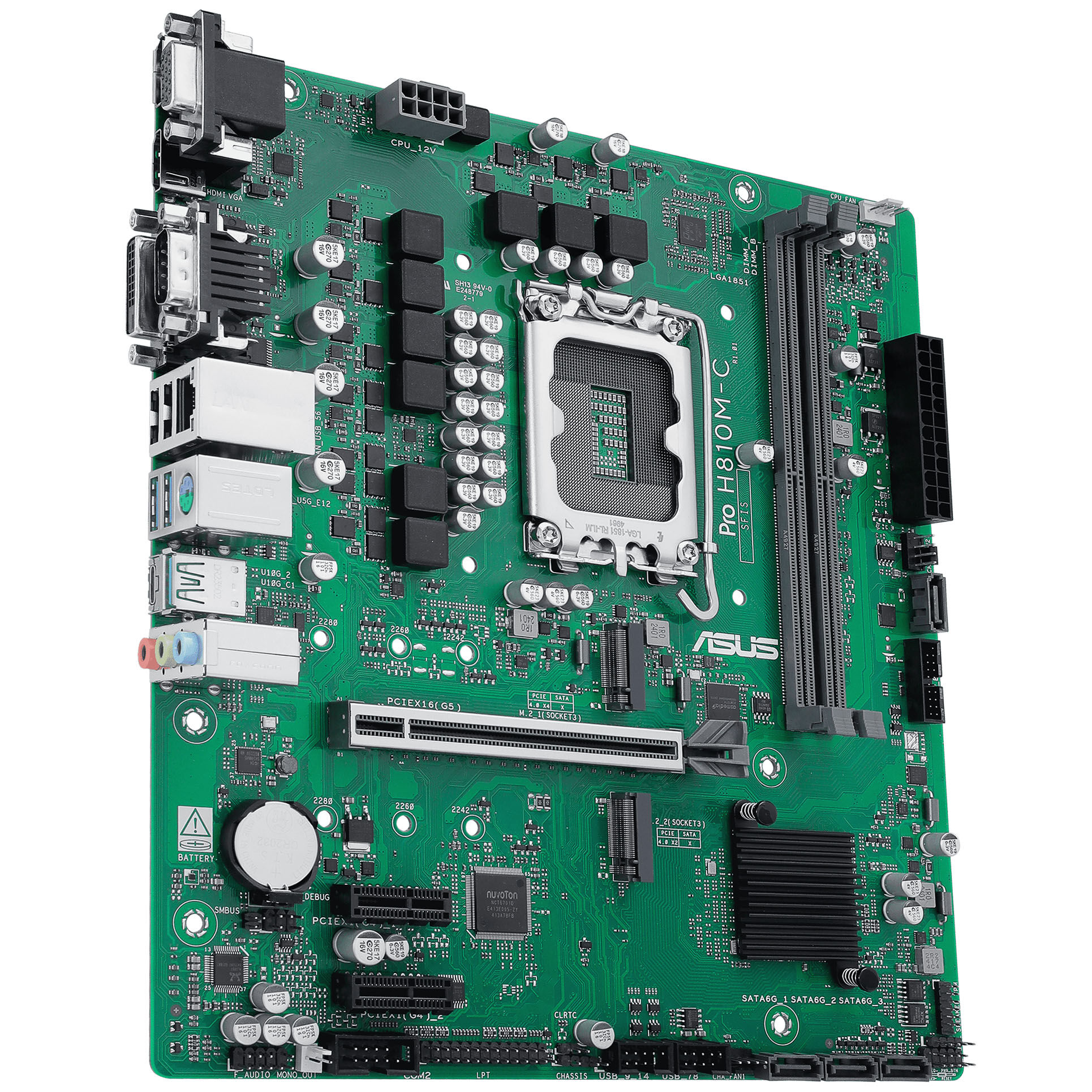 ASUS Pro B810M-C-CSM motherboard, socket LGA 1851, Intel H810, mATX, DDR5