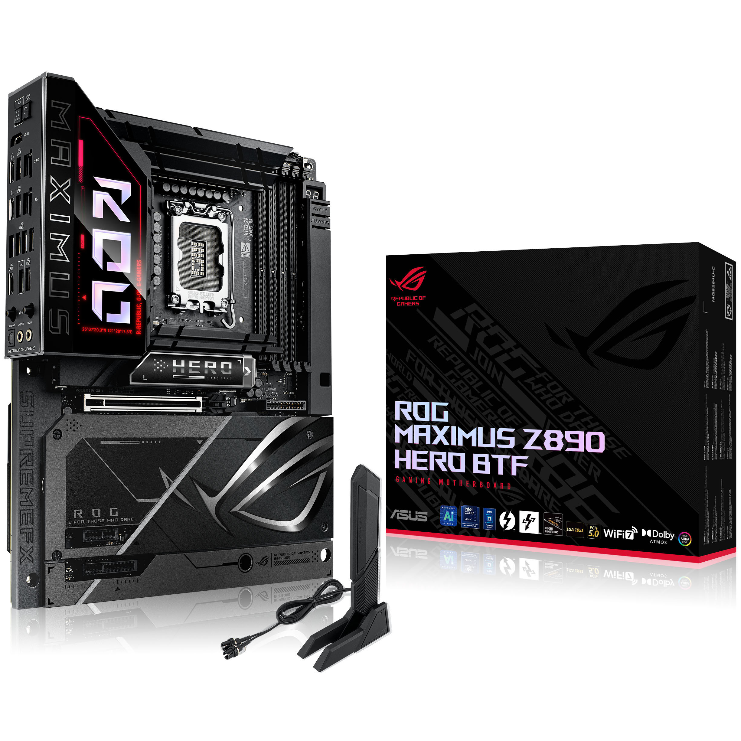 ASUS ROG Maximus Z890 Hero BTF Mainboard, Socket LGA 1851, Intel Z890, ATX, DDR5