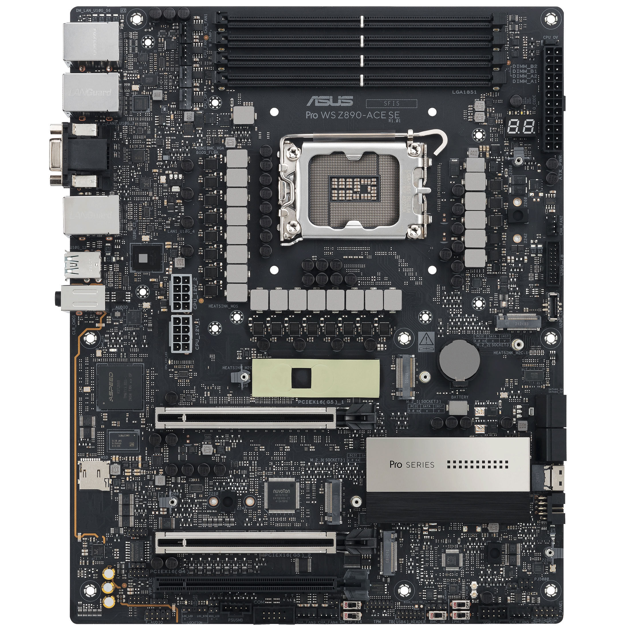 ASUS Pro WS Z890-ACE SE motherboard, socket LGA 1851, Intel Z890, ATX, DDR5