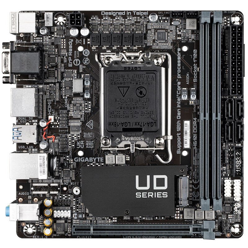 Gigabyte H610I DDR4 motherboard, socket LGA 1700, Intel H610, Mini-ITX, DDR4
