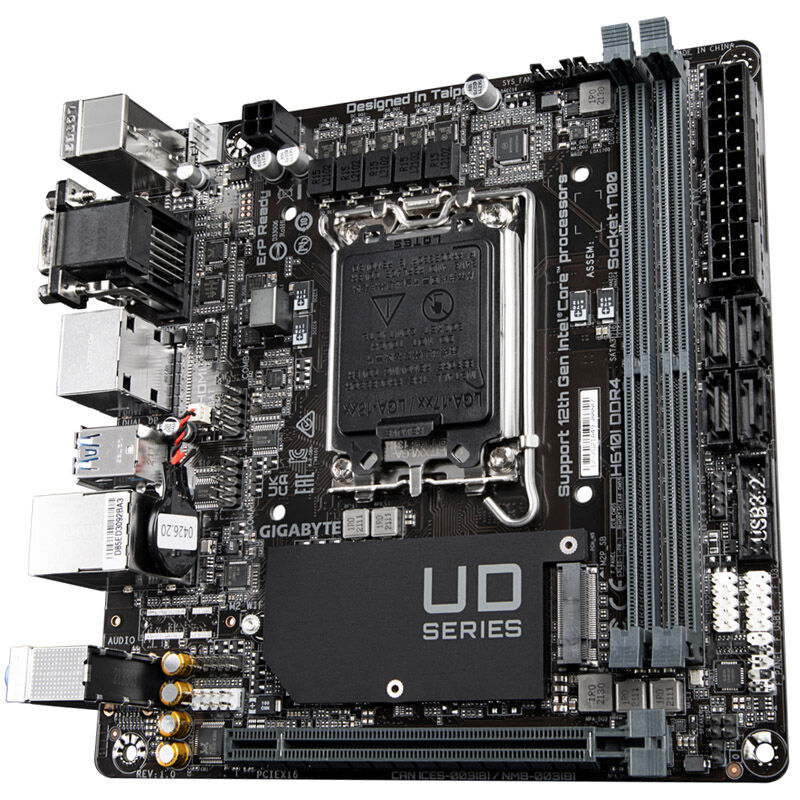 Gigabyte H610I DDR4 motherboard, socket LGA 1700, Intel H610, Mini-ITX, DDR4