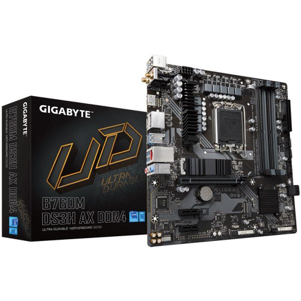 Gigabyte B760M DS3H AX DDR4, Socket LGA 1700, Intel B760, Micro-ATX – DDR4