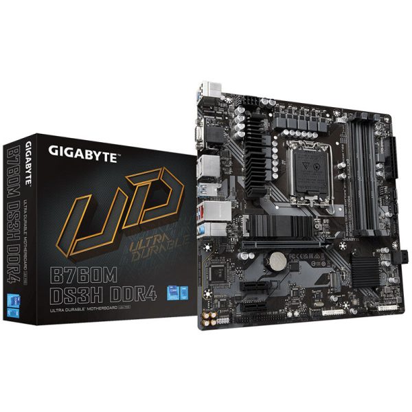 Gigabyte B760M DS3H DDR4, Socket LGA 1700, Intel B760M, Micro-ATX – DDR4