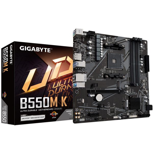 Gigabyte B550M K motherboard, socket AM4, AMD B550, Micro-ATX, DDR4