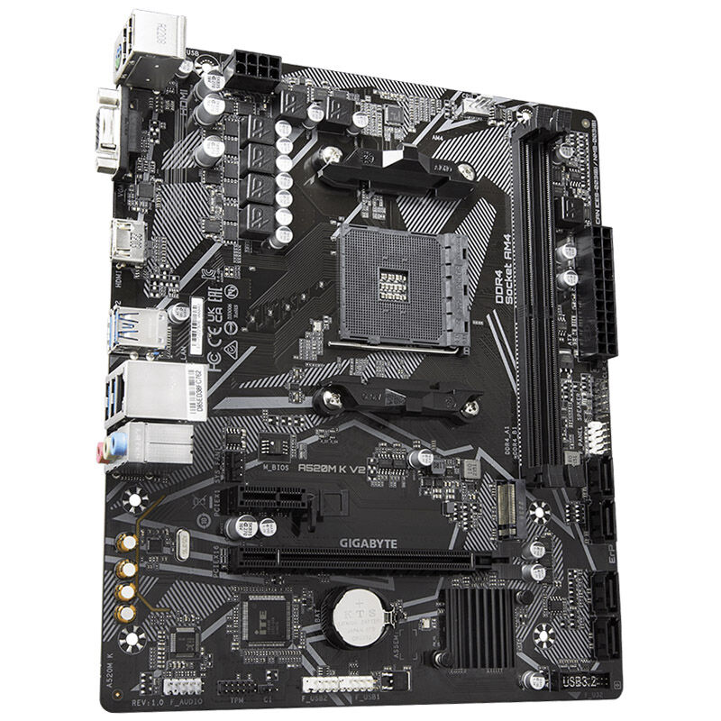 Gigabyte A520M K V2 motherboard, socket AM4, AMD A520, Micro-ATX, DDR4