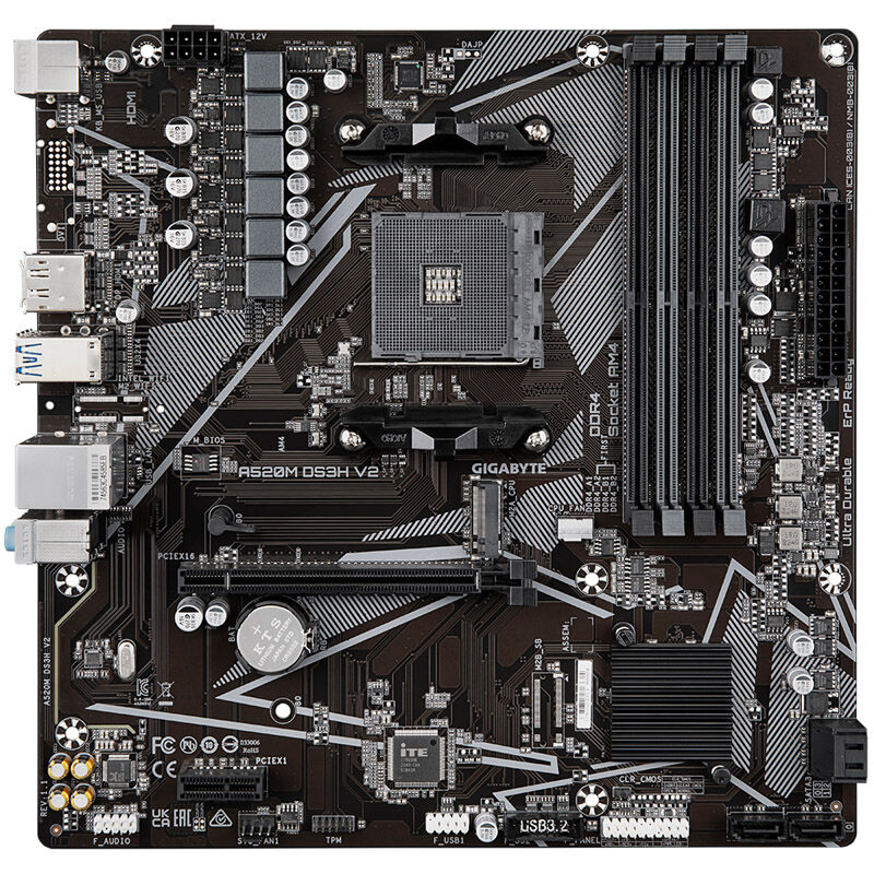 Gigabyte A520M DS3H V2 motherboard, socket AM4, AMD A520, Micro-ATX, DDR4 : image 3