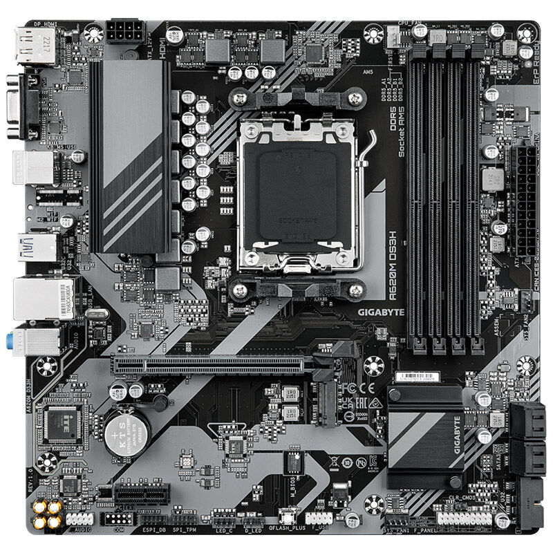 Gigabyte A620M DS3H motherboard, Socket AM5, AMD A620, Micro-ATX, DDR5