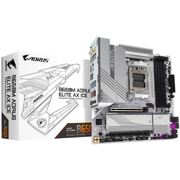 Gigabyte B650M Aorus Elite AX ICE, AMD B650 motherboard – Socket AM5, DDR5
