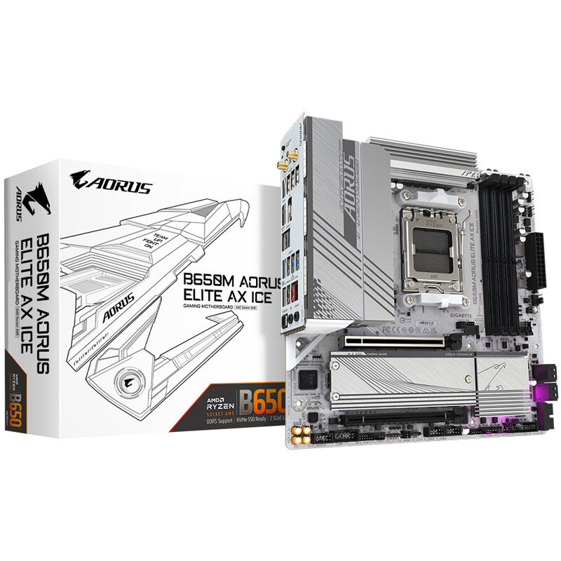 Gigabyte B650M Aorus Elite AX ICE, AMD B650 motherboard - Socket AM5, DDR5