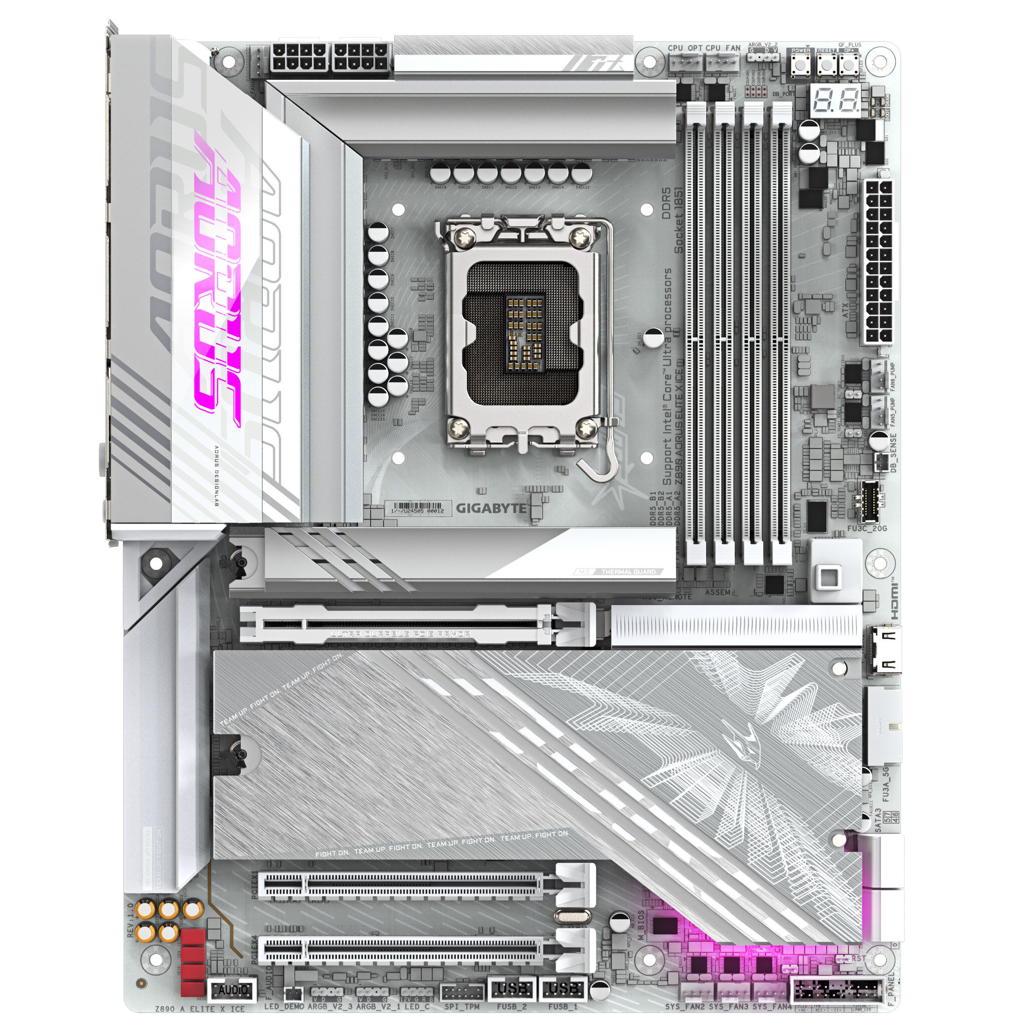 Gigabyte Z890 AORUS Elite X ICE motherboard, LGA 1851, Intel Z890, ATX, DDR5