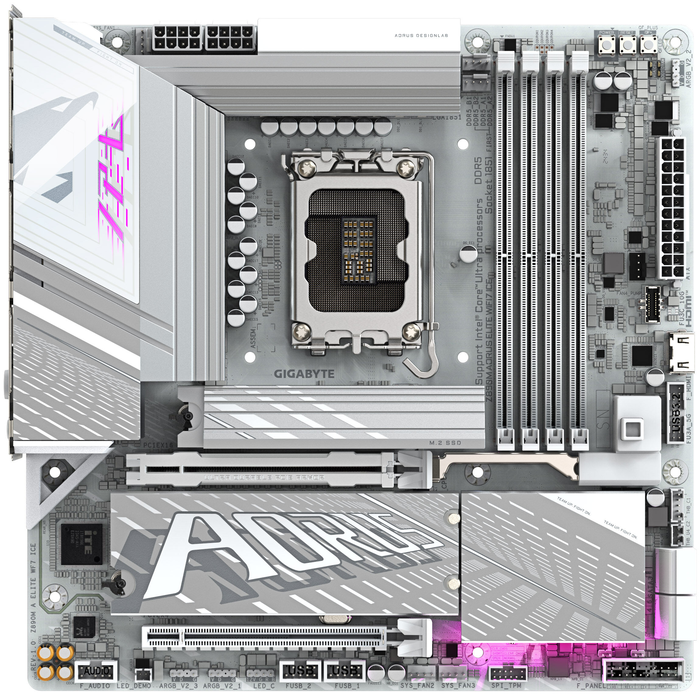 Gigabyte Z890M Aorus Elite WIFI7 ICE motherboard, socket LGA 1851, Intel Z890, mATX, DDR5