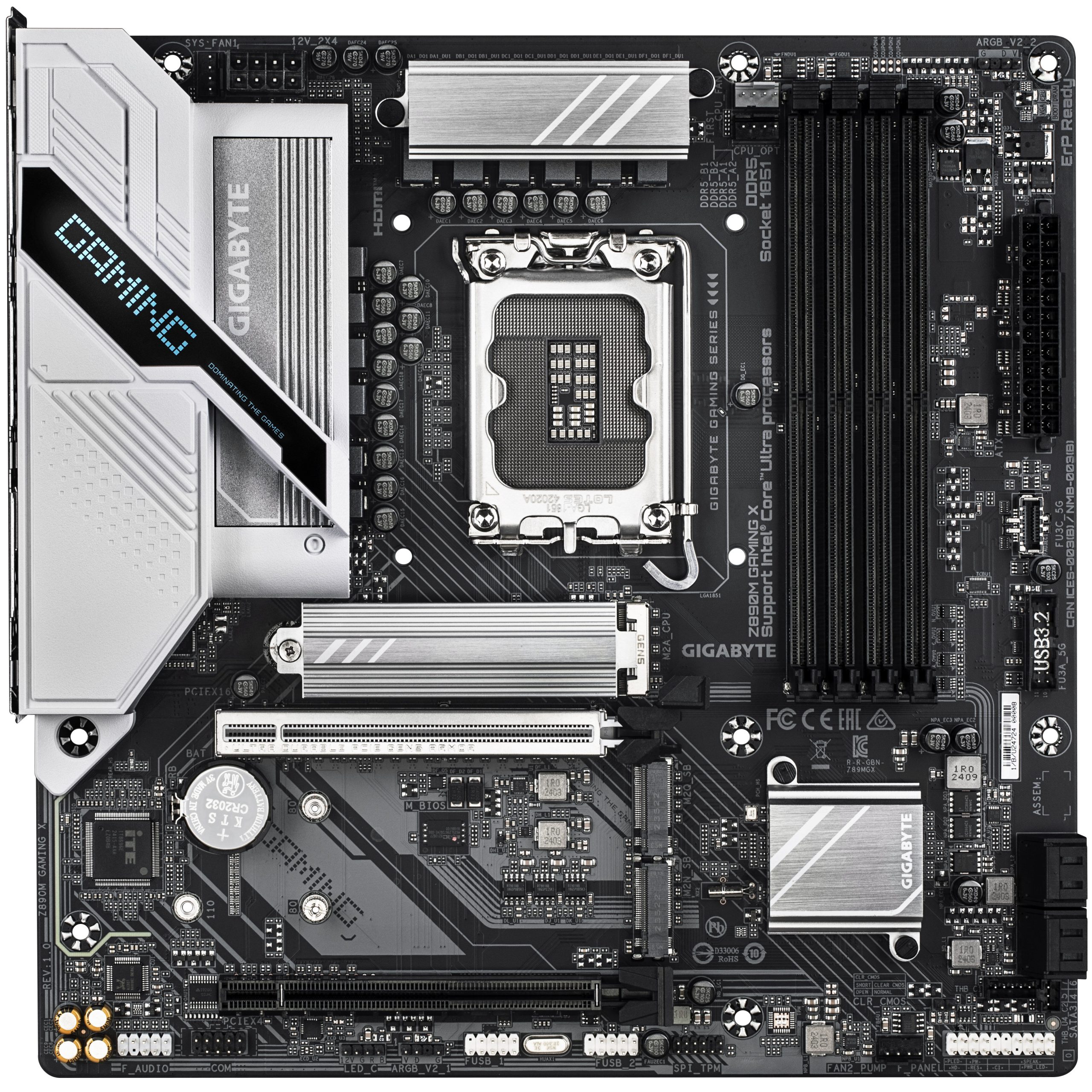 Gigabyte Z890M GAMING X motherboard, socket LGA 1851, Intel Z890, Micro ATX, DDR5