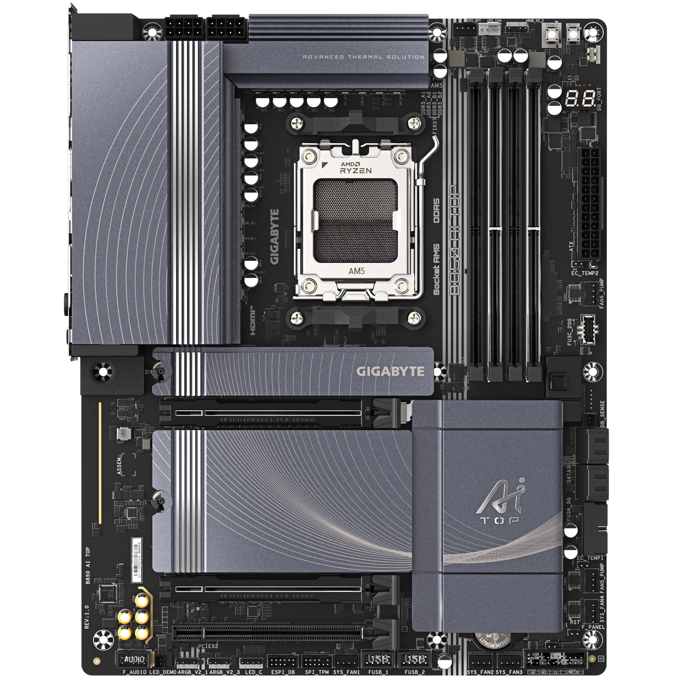 Gigabyte B850 AI TOP motherboard, socket AM5, AMD B850, ATX, DDR5