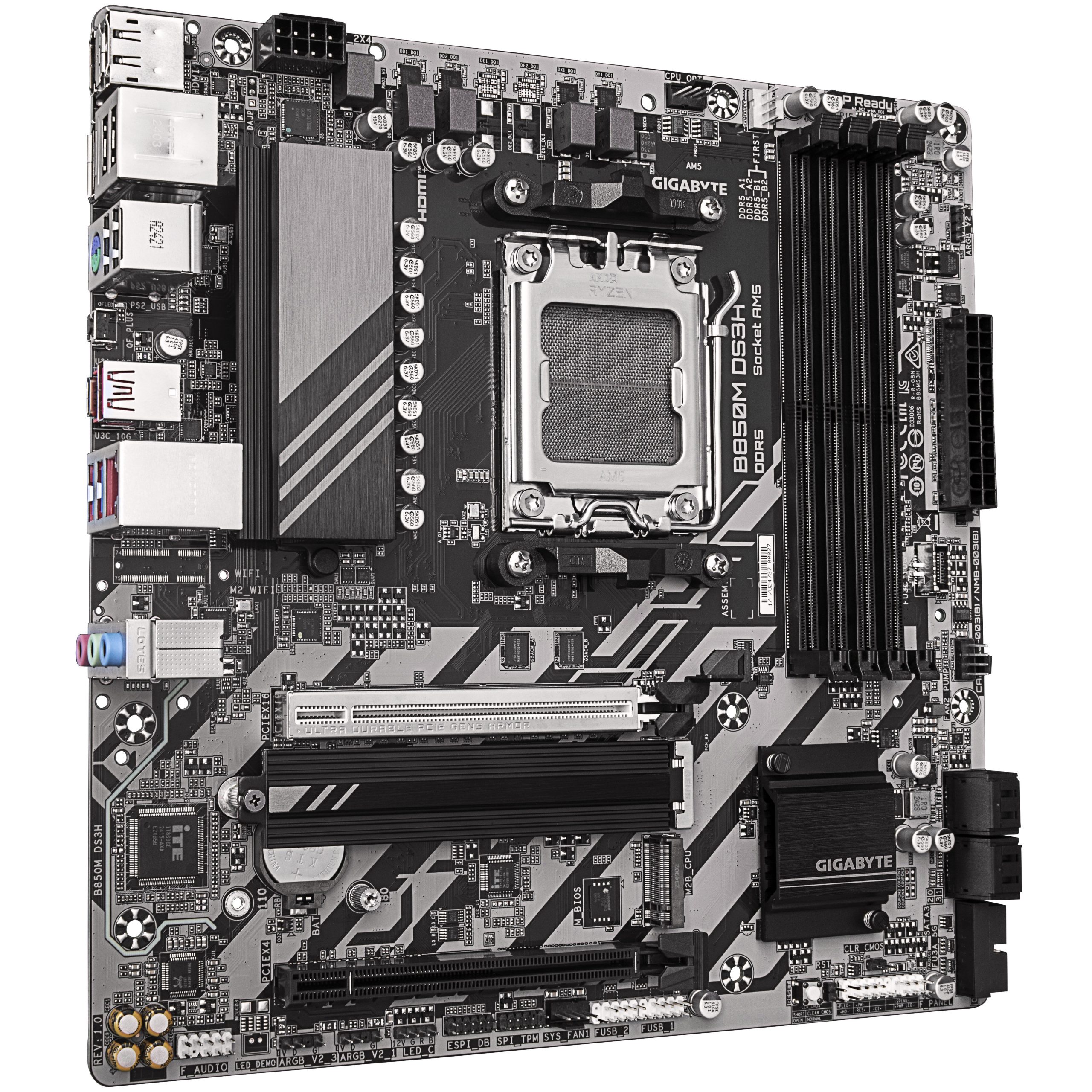 Gigabyte B850M DS3H motherboard, socket AM5, AMD B850, mATX, DDR5