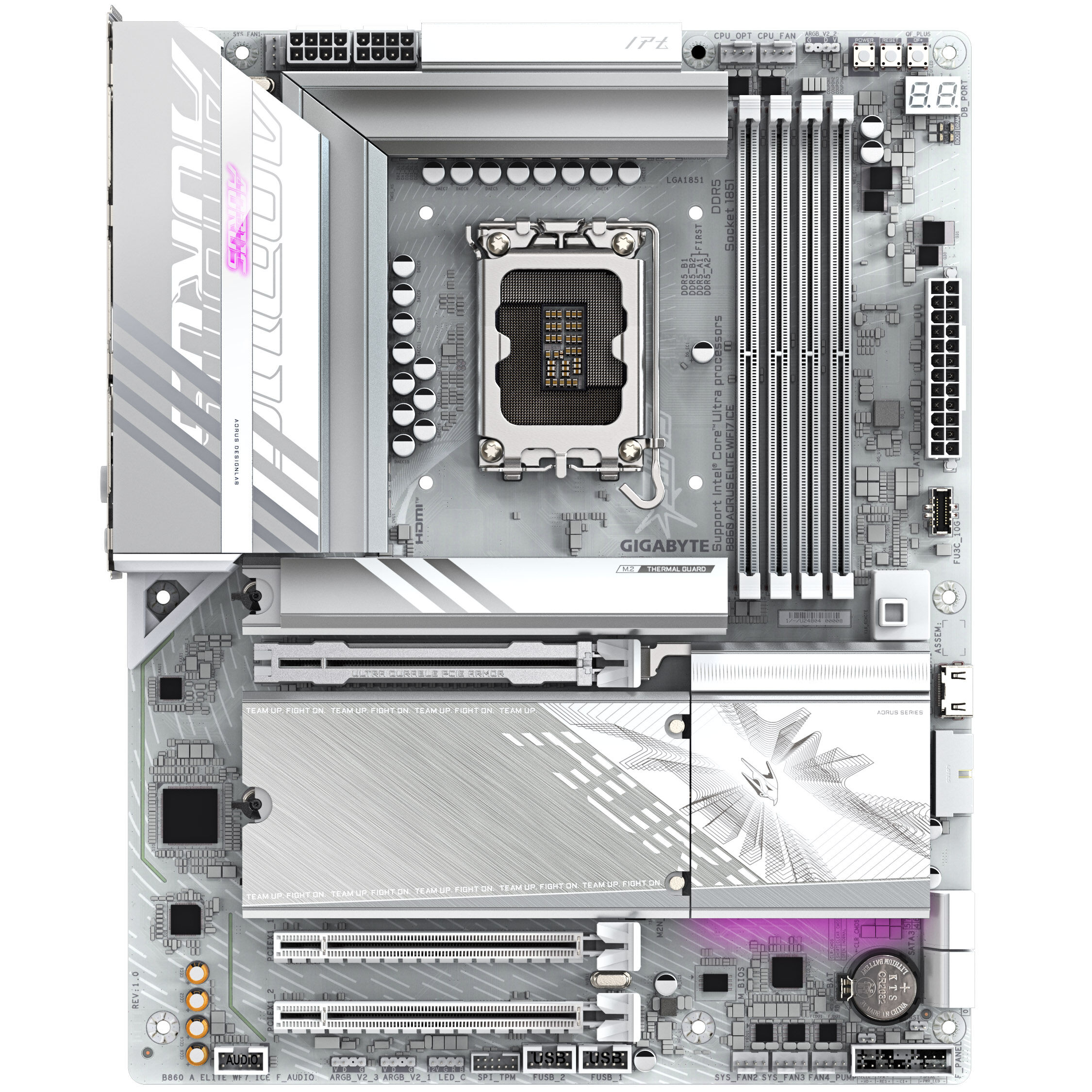 Gigabyte B860 Aorus Elite WiFi7 ICE motherboard, socket LGA 1851, Intel B860, ATX, DDR5