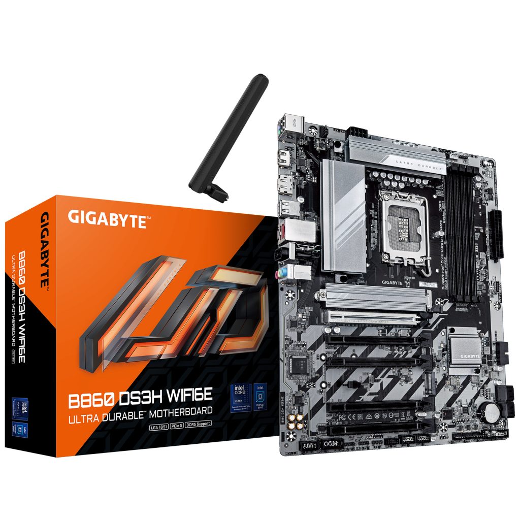 Gigabyte B860 DS3H WiFi6E motherboard, socket LGA 1851, Intel B860, ATX, DDR5 : image 1