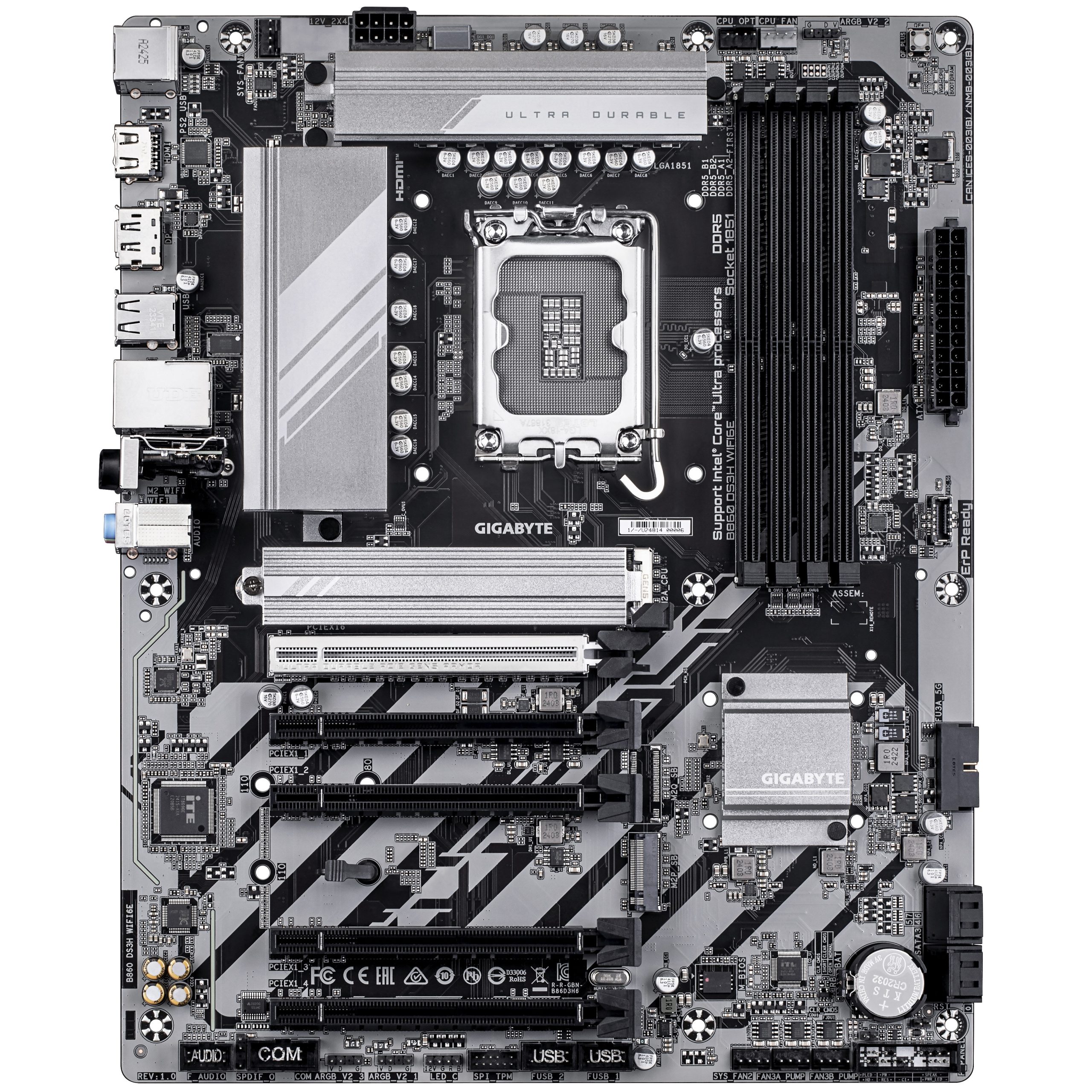 Gigabyte B860 DS3H WiFi6E motherboard, socket LGA 1851, Intel B860, ATX, DDR5 : image 3