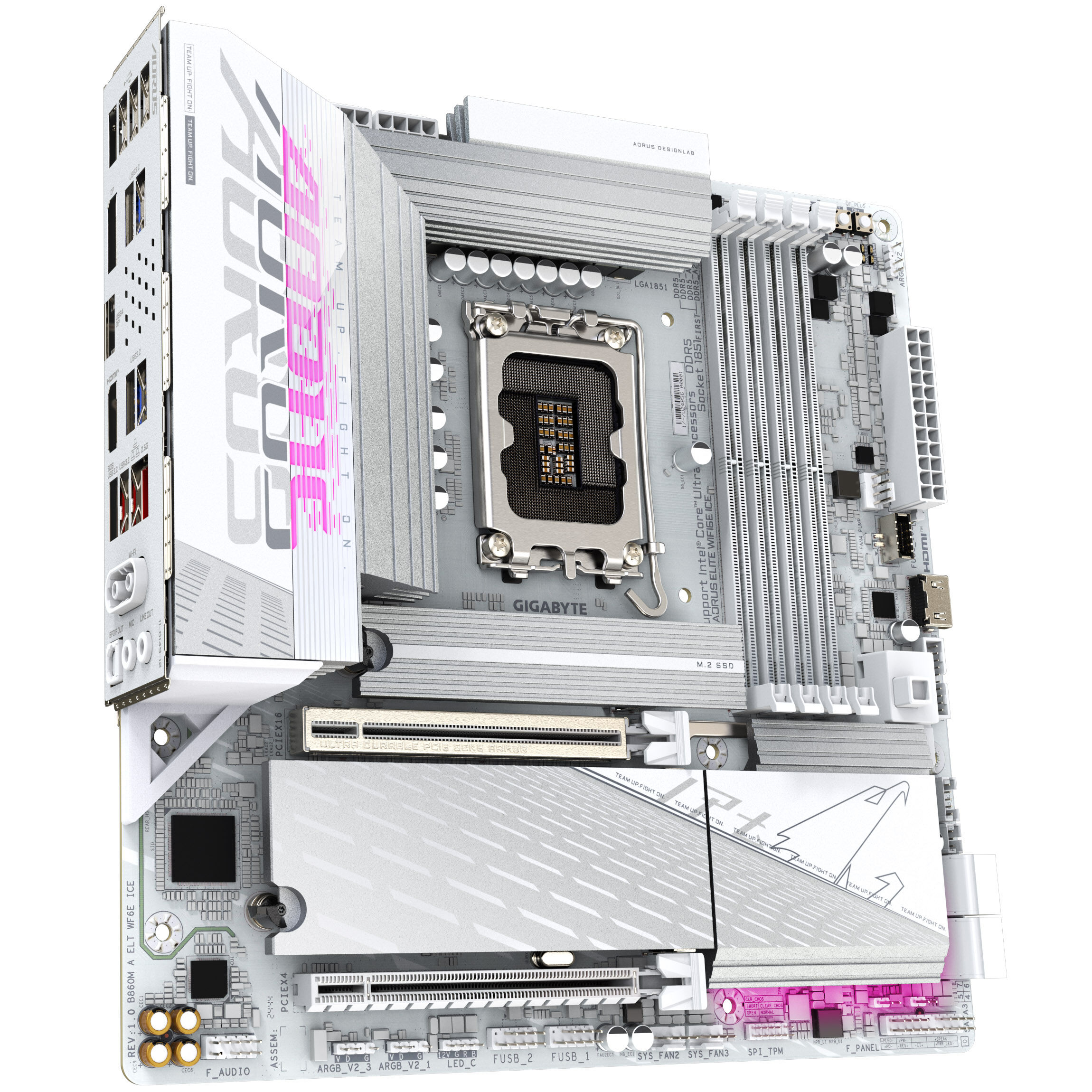 Gigabyte B860M Aorus Elite WiFi6E ICE motherboard, Socket 1851, Intel B860, mATX, DDR5