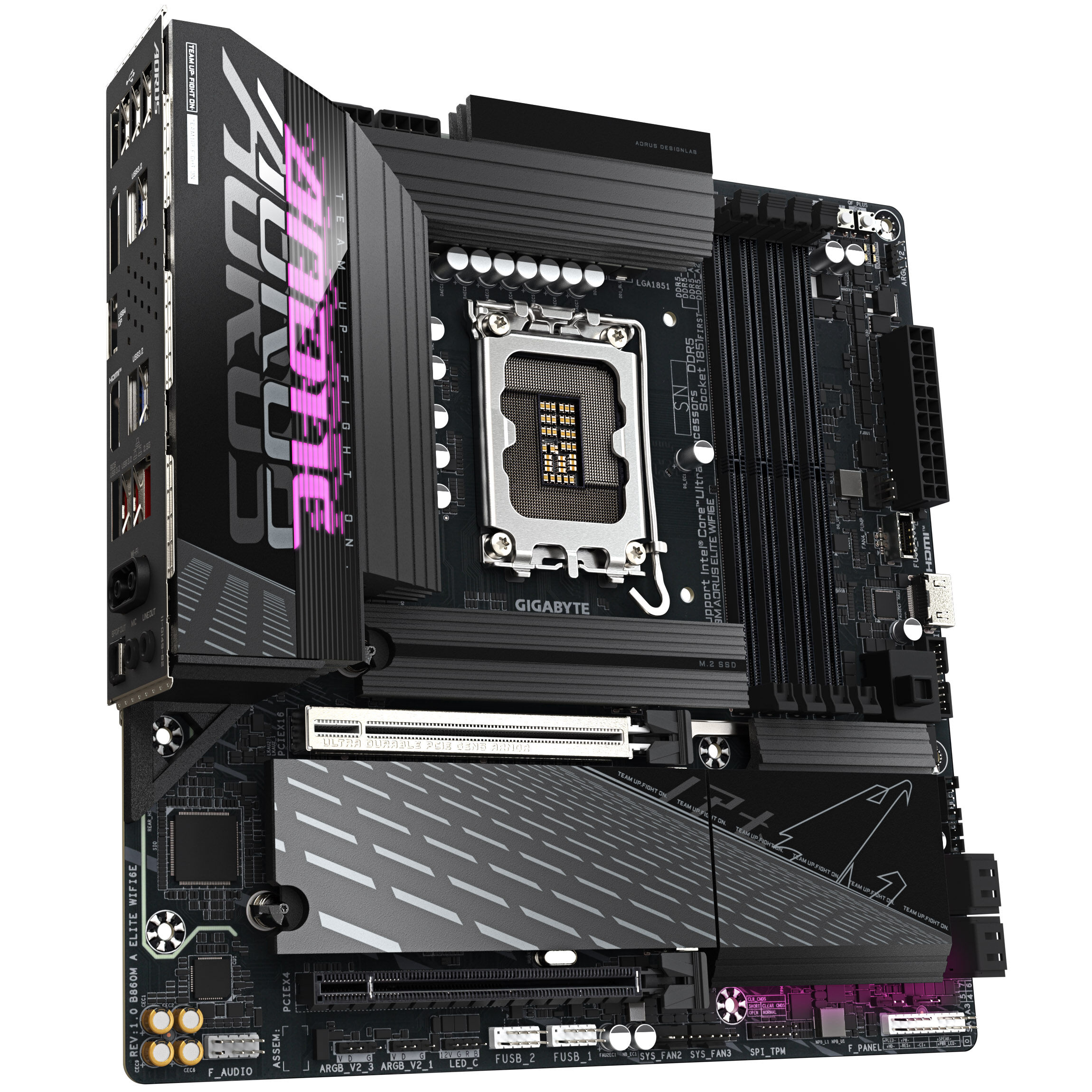 Gigabyte B860M Aorus Elite WiFi6E motherboard, Socket 1851, Intel B860, mATX, DDR5 : image 2