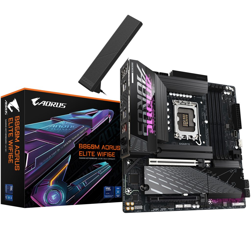 Gigabyte B860M Aorus Elite WiFi6E motherboard, Socket 1851, Intel B860, mATX, DDR5 : image 1